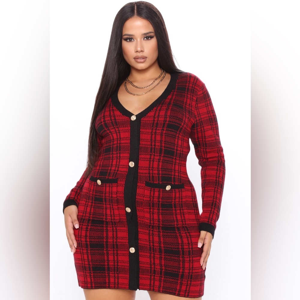 Power Hour Plaid Mini Dress